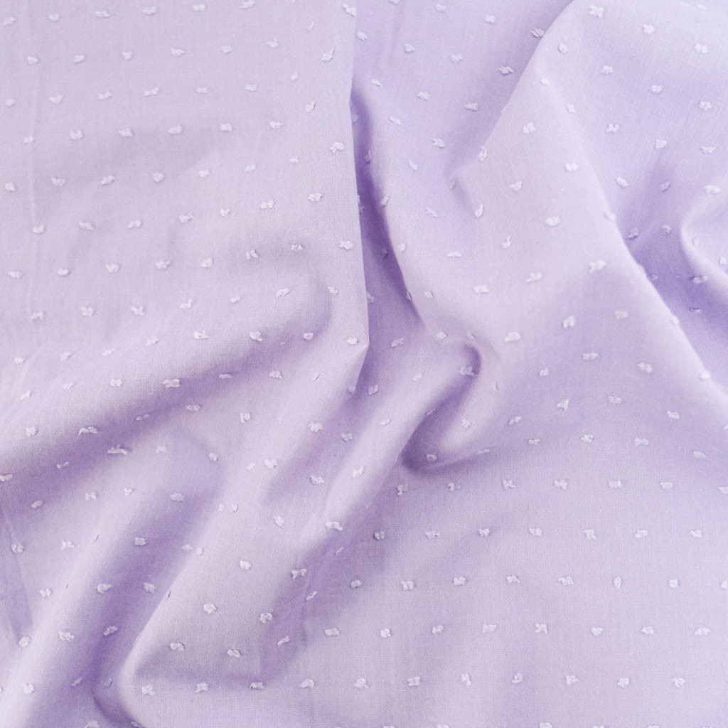 Voile De Coton Plumetis Lavande - Maison Klem